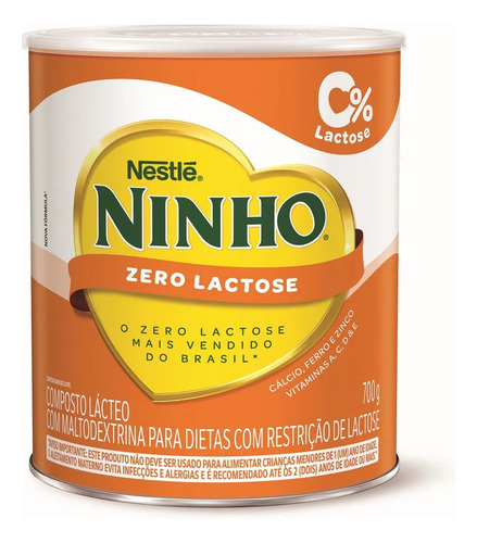 Composto Lácteo Ninho Zero Lactose Forti+ Lata 700g Nestlé