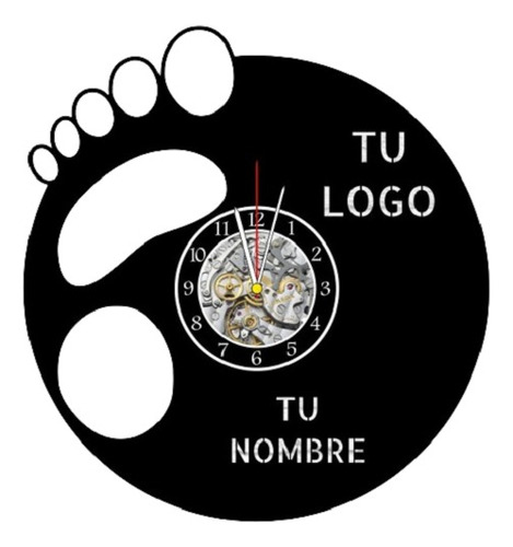 Reloj Corte Laser 0507 Podologo Podologo Ag Con Una Huella 