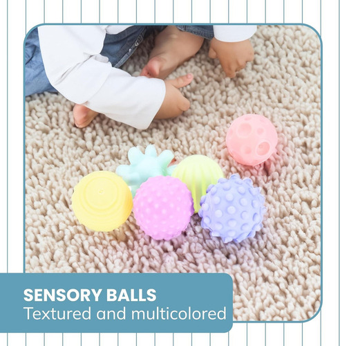 6 Pcs Pelotas Sensoriales Didácticas Para Bebé Con Texturas