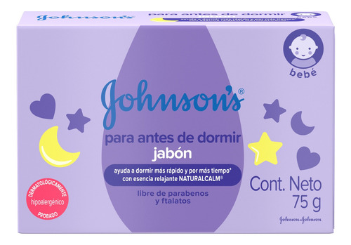 Jabón En Barra Johnson's Antes De Dormir sin sulfatos 75 g
