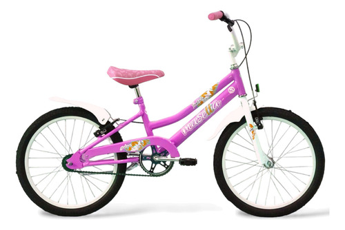 Bicicleta Infantil Nena Musetta Fantasy Rodado 20 Freno V-brakes Color Rosa Con Pie De Apoyo
