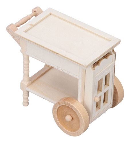 Mini Carrito Para Servir Comida, De Madera, Realista, Sin Pi