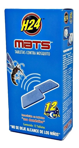 Laminitas Tabletas Contra Mosquitos H24 Mats 12 Piezas