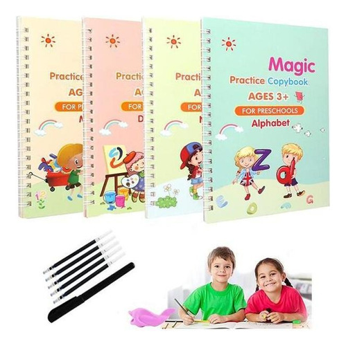 Set De Cuadernos Para Practicar Caligrafía Mágica