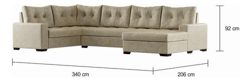 Sofá De Canto 6 Lugares Com Chaise Direito Lyon Suede Ani... Cor Cinza