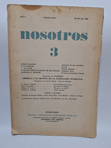 Antigua Revista Nosotros 2da Época Año 1936 N°3 Le266