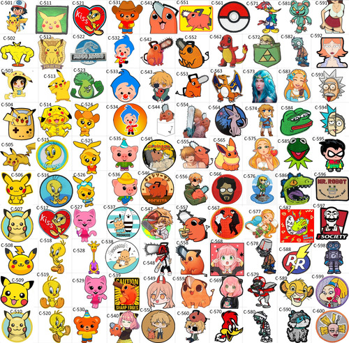 15 Parches Sticker Tela A Escoger Celular Mario B One Peace