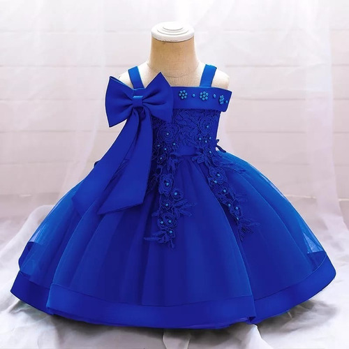 Vestido De Niña De Fiesta Mini-mi Modelo Emma Azul