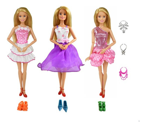 Set Ropa Barbie 3 Conjuntos Distintos Sets
