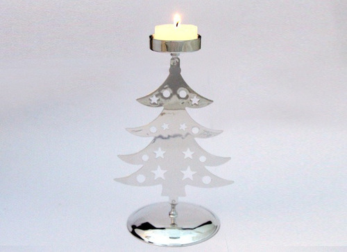 Candelabro Navidad Deco Árbol  17cm Oro / Plata