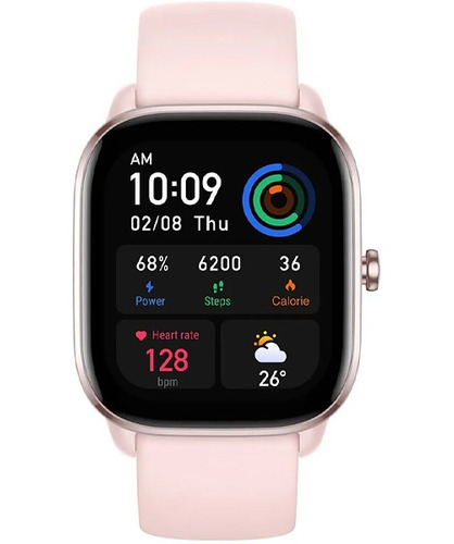 Imagen 3 de 7 de Smartwatch Amazfit GTS 4 Mini 1.65" caja de aleación de aluminio y plástico flamingo pink, malla flamingo pink de silicona