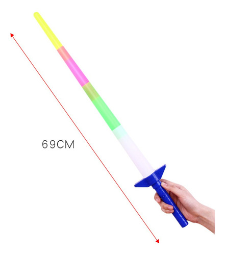 Vara Espada Luminosa Led Extensible Plastica Luces Pack X 10
