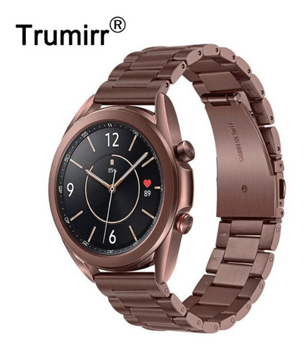 Imagem 1 de 7 de Pulseira Aço P/ Samsung Galaxy Watch 3 41mm Bronze Trumirr