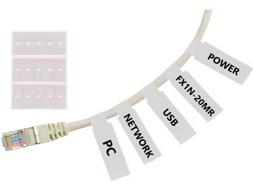 5 Hojas Con 30 Etiquetas Para Cable Electrico R/agua Aceite