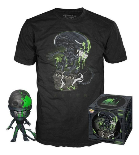 Funko Pop! Tees. Pop Y Camiseta Alien Xenomorph 40 Aniver (Usado)