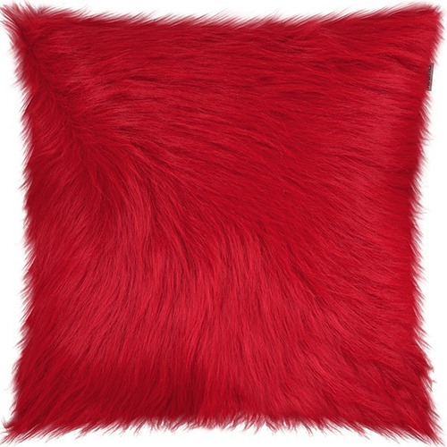 Capa De Almofada Pelo Grande Soft Max 45 X 45cm Adomes Luxo Vermelho