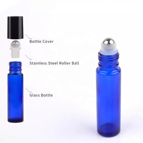 Imagen 3 de 6 de 20 Botellas Azules De 10ml Con Roll On De Acero Inoxidable +