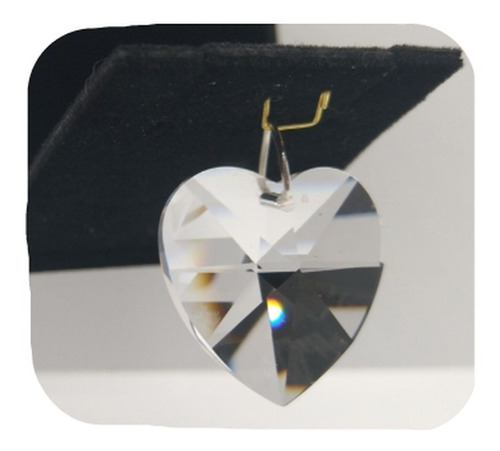 Pingente Cristal Swarovski Coração 2,0 Cm Em Prata 925