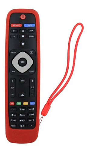 Funda Para Control Philips Smart Tv 4k Silicon Color Rojo