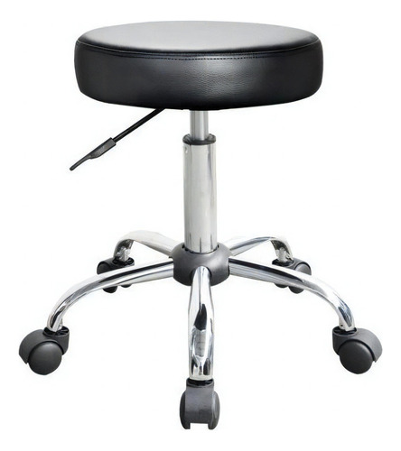 Banqueta Giratoria Baja Estética Piano Dentista Esteticista Color Negro