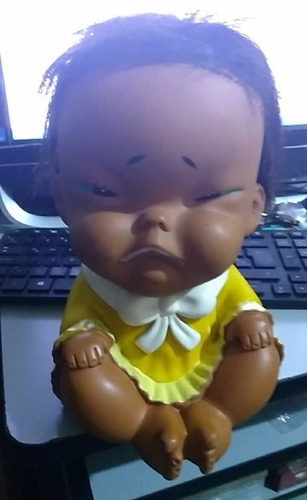 Vintage 60´s Iwai Iwaisan Tan Grumpy Baby Doll Vinyl Coin B