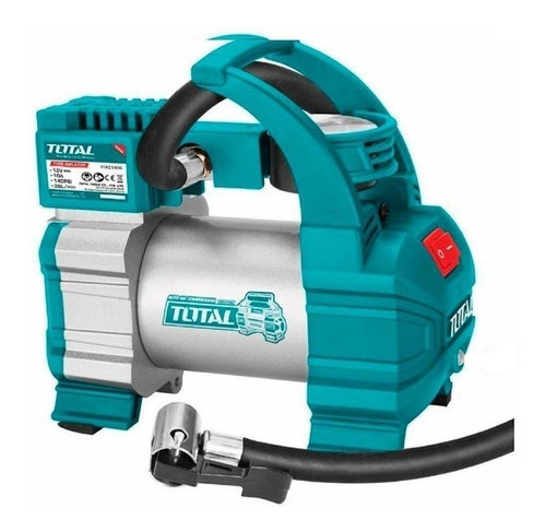 Compresor de aire mini a batería, eléctrico portátil Total Tools TTAC1406 12V turquesa/gris