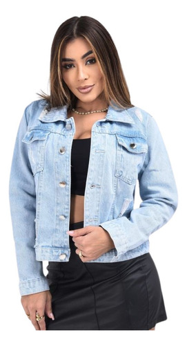 Casaco Jaqueta Jeans Feminina Lavagem  Clara Lisa 