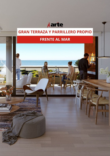 Venta De Apartamento De 1 Dormitorio Frente Al Mar Con Terraza Y Parillero Propio