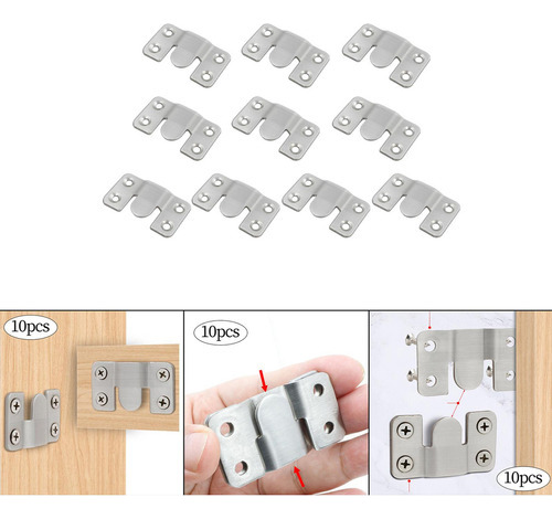 10 Uds. Soporte De Montaje Empotrado Para Muebles Grande .