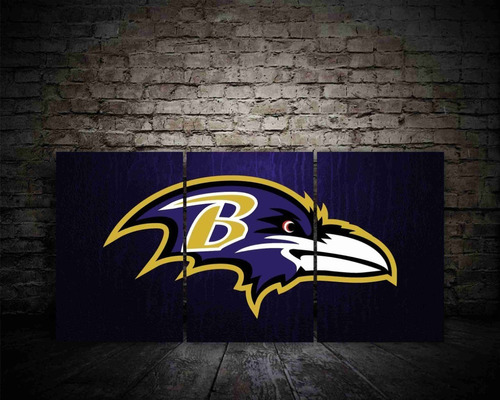 Baltimore Ravens Poster Metálico Nfl Cuervos  No Canvas 