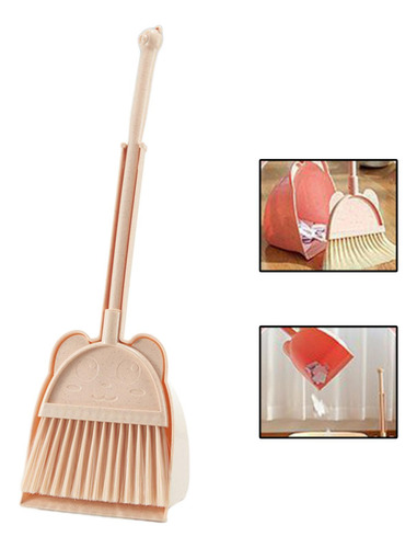 Juego De Recogedor Y Escoba De Limpieza Para Niños, Beige