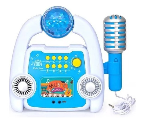 Karaoke Parlante De Juguete Azul Niño Con Grabadora. Mp3