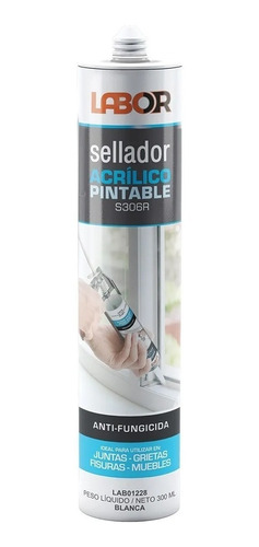 Sellador Acrilico Pintable Anti-fungicida Labor 300ml