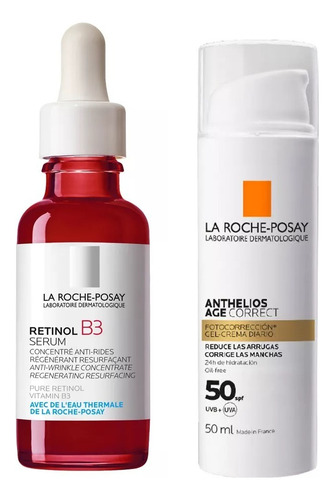 Combo La Roche Posay Protector Solar +retinol B3 Todo Tipo De Piel, Incluso Sensible. Noche
