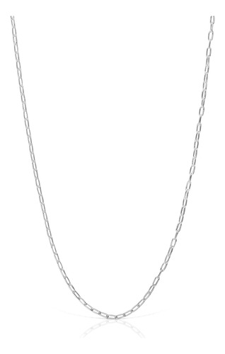 Gargantilla De Plata Con Anillas Ovales Finas, 50 Cm Chain