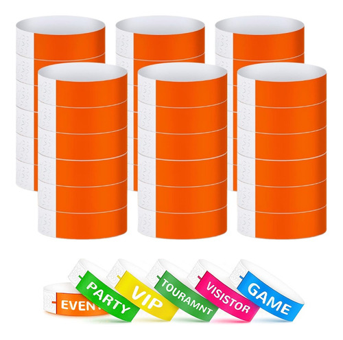 Pulseras Tyvek De Papel De Eventos Fiestas(naranja)