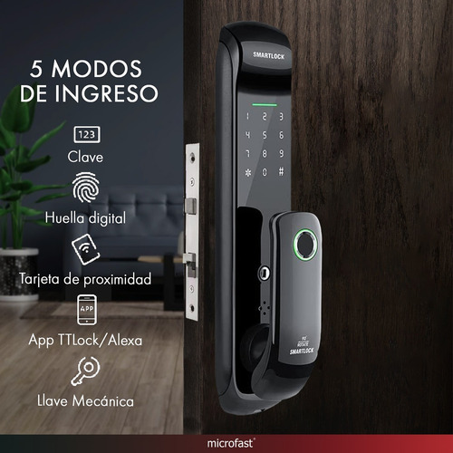 Imagen 2 de 10 de Cerradura Inteligente Smart Wifi Bluetooth Huella Nfc App