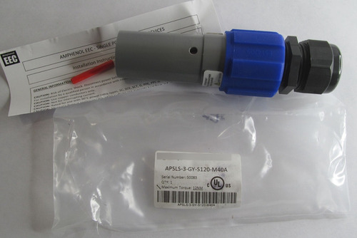 Amphenol Apsls-3-gy-s120-m40a Heavy Duty Power Conne Ccx