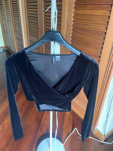 Top De Gamuza Negro Para Dama