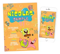 Comprar Invitación Digital Bob Esponja - Bob Esponja Cumpleaños