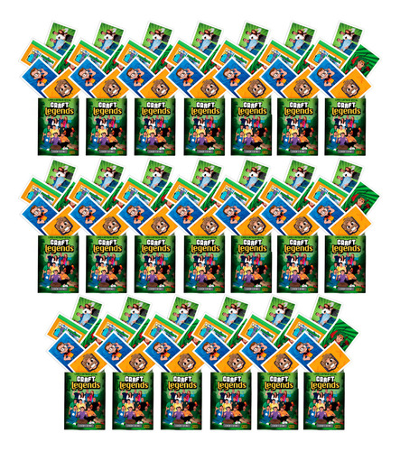 Kit 100 Figurinhas Album Craft Legends Youtubers Personagem Kit C/ 100 Figurinhas