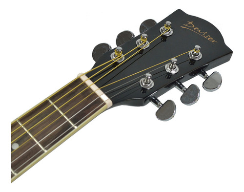Guitarra Electroacústica Deviser L-706 Negra Con Funda De Calidad