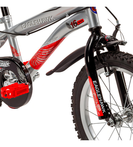 Bicicleta Para Niños R16 Llantas Aire Y Entrenamiento Eagle Color Gris