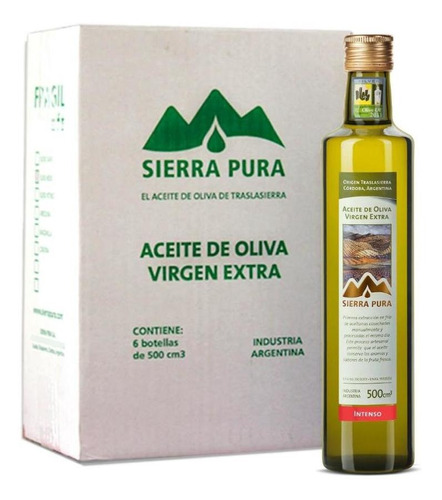 Aceite Oliva Sierra Pura Virgen Extra 6 X 500cc  Intenso