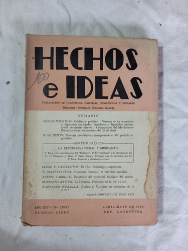 Hechos E Ideas 1954 Ernesto Palacio Perón Carrillo Antoni