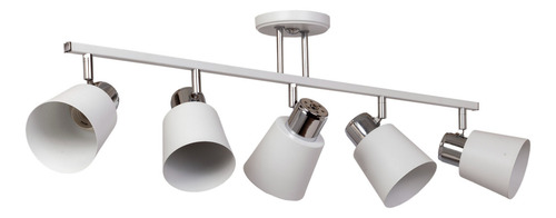 Aplique Spot Riel 5 Luces Pepa Vintage Movil E-27 Apto Led F Estructura Blanco/cromo