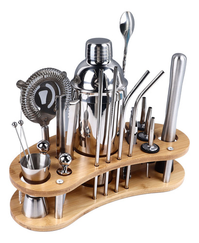 Set De Coctelera De 20 Piezas De Acero Inoxidable, Versátil