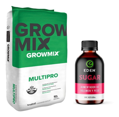 Sustrato Growmix Multipro 80lts Con Eden Sugar 500cc