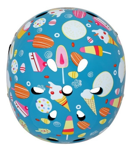 Casco Infantil Ice Creams Luz Led Azul Niños Ciclismo Hornit Talla M (53-58cm)