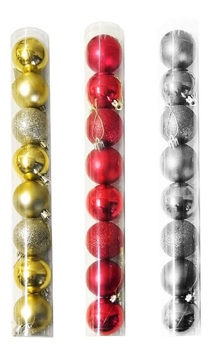 Set X8 Bolas Decorativas Navideñas Modelos Adorno Colgante